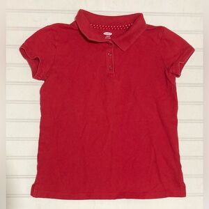 Old Navy Girl’s School Uniform Shirt Red Polo Size‎ 10-12 Large Short Sleeve
